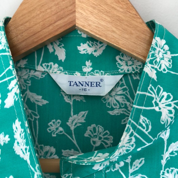 VTG Tanner Green Floral Belted Dress - Picture 5 of 8